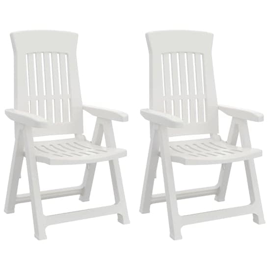 Elias White Polypropylene Garden Reclining Chairs In Pair_2