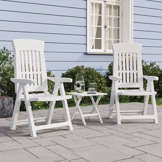 Elias White Polypropylene Garden Reclining Chairs In Pair_1