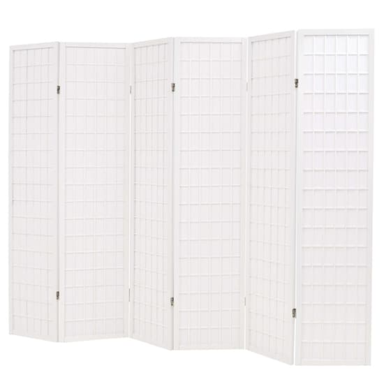 Elif Folding 6 Panels 240cm x 170cm Room Divider In White_3