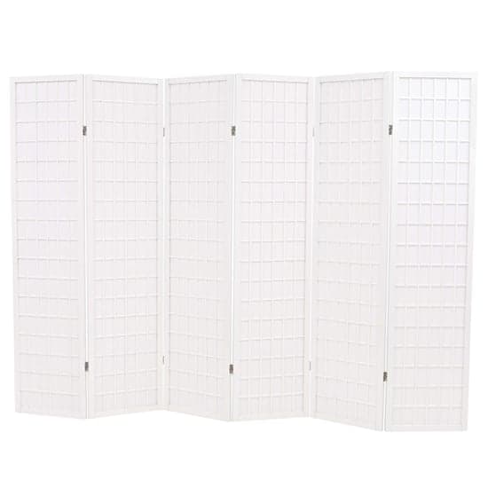 Elif Folding 6 Panels 240cm x 170cm Room Divider In White_1