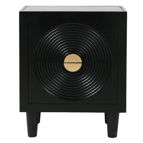 Eliot Mirror Top Bedside Cabinet In Black And Gold Handle_3