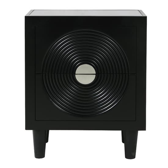 Eliot Mirror Top Bedside Cabinet In Black And Silver Handle_4