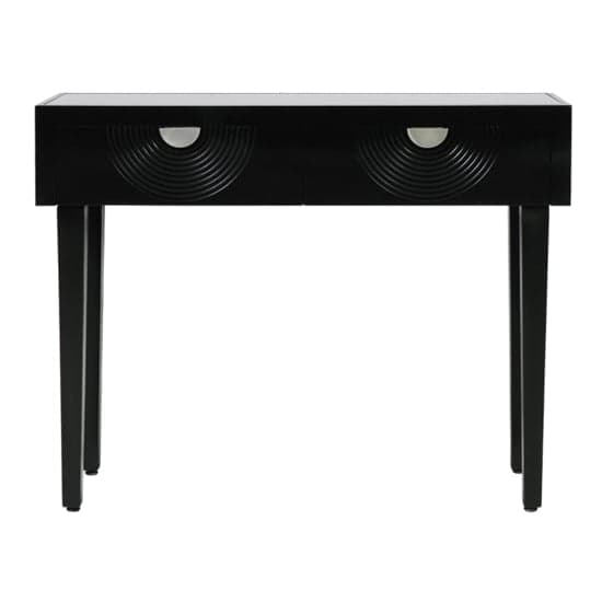 Eliot Mirror Top Console Table In Black And Silver Handle_4