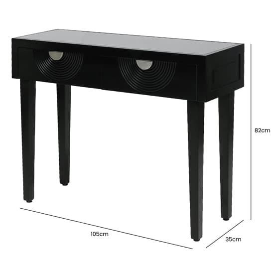 Eliot Mirror Top Console Table In Black And Silver Handle_7