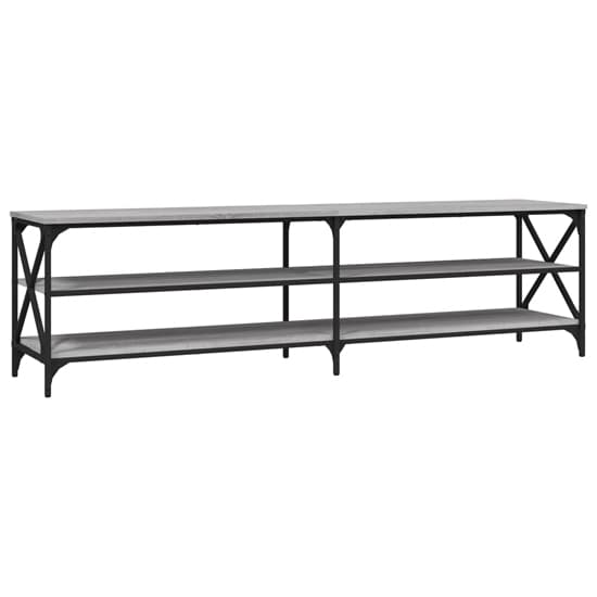 Elitia Wooden TV Stand With 2 Large Shelves In Grey Sonoma Oak_3