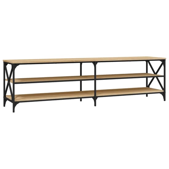 Elitia Wooden TV Stand With 2 Large Shelves In Sonoma Oak_3