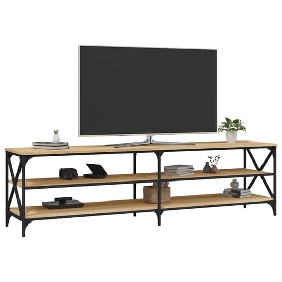 Elitia Wooden TV Stand With 2 Large Shelves In Sonoma Oak_4