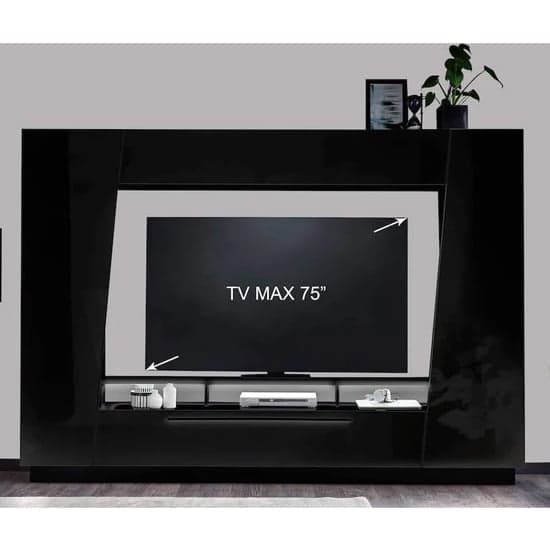 Elko High Gloss Entertainment Unit In Black With LED Lighting_2