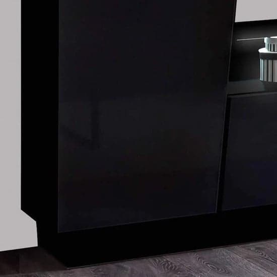Elko High Gloss Entertainment Unit In Black With LED Lighting_9