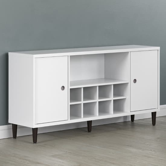 Elko Wooden Sideboard With 2 White Doors In Matt White Furniture in