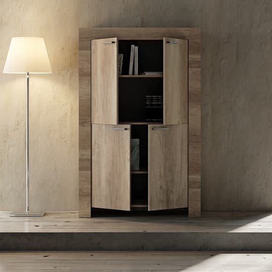 Ellie Wooden Storage Cabinet In Canyon Oak With 4 Doors_2
