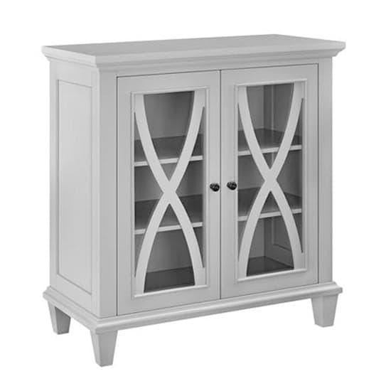 Ealing Wooden Display Cabinet With 2 Doors In Grey_4