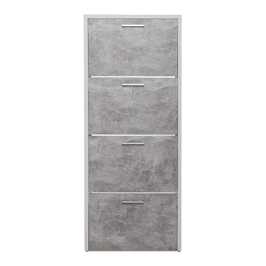 Ellwood Shoe Cabinet Tall In White And Concrete Structured_3