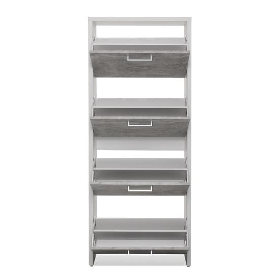 Ellwood Shoe Cabinet Tall In White And Concrete Structured_2