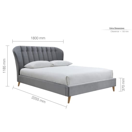 Elma Fabric King Size Bed In Grey_6