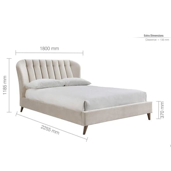 Elma Fabric King Size Bed In Warm Stone_6