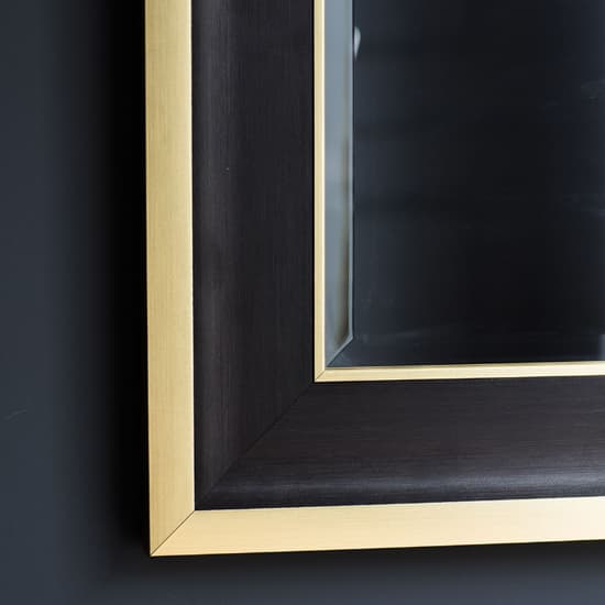 Elmont Rectangular Bevelled Wall Mirror In Black And Gold_2