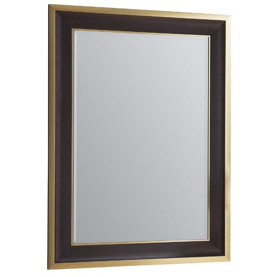 Elmont Rectangular Bevelled Wall Mirror In Black And Gold Furniture