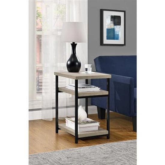Ellicott Wooden End Table In Distressed Grey Oak Furniture in Fashion
