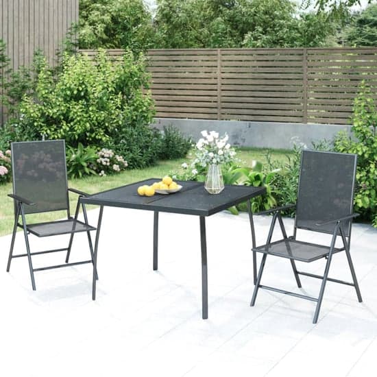Elon Large Square Steel 3 Piece Garden Dining Set In Anthracite_1