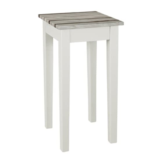 Eloy Tall Wooden Side Table In White And Maritimo Pine_1