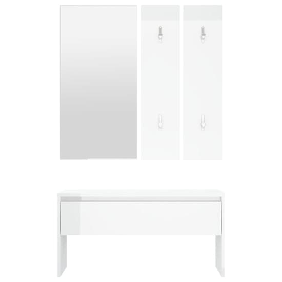 Elroy High Gloss Hallway Furniture Set In White_4