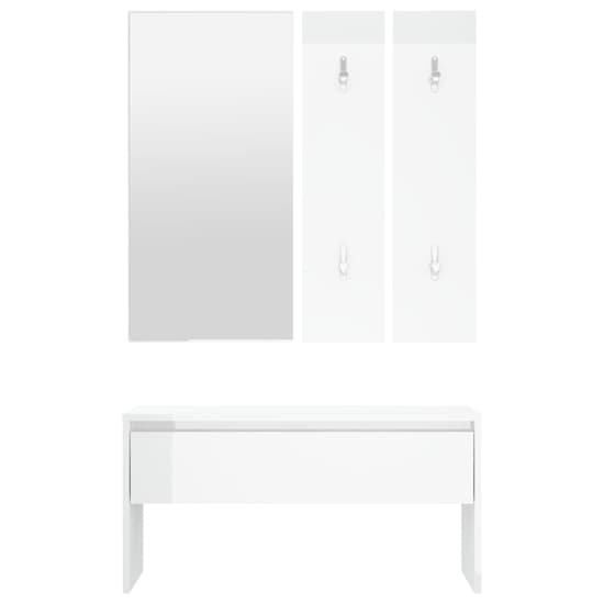 Elroy High Gloss Hallway Furniture Set In White Furniture in Fashion