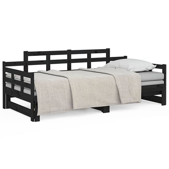 Elstan Solid Pine Wood Pull-out Single Day Bed In Black_3