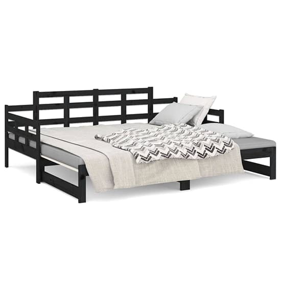 Elstan Solid Pine Wood Pull-out Single Day Bed In Black_4