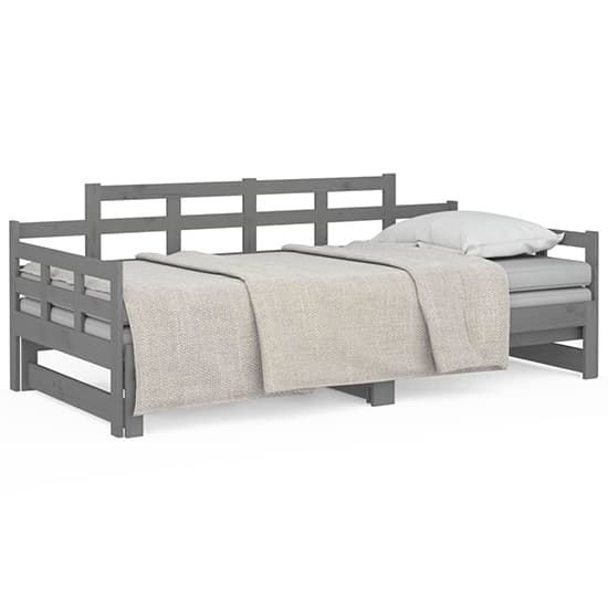 Elstan Solid Pine Wood Pull-out Single Day Bed In Grey_3