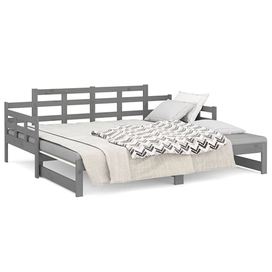 Elstan Solid Pine Wood Pull-out Single Day Bed In Grey_4
