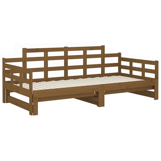 Elstan Solid Pine Wood Pull-out Single Day Bed In Honey Brown_5