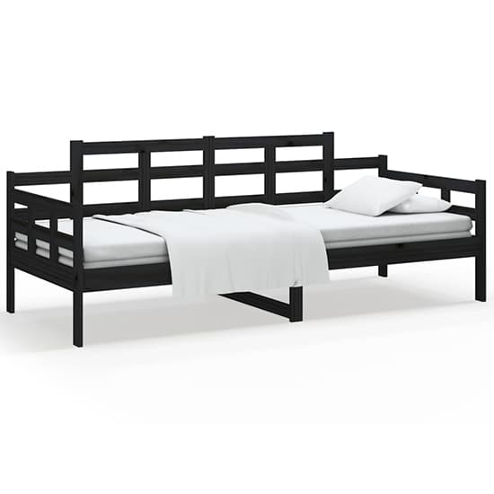Elstan Solid Pine Wood Single Day Bed In Black Furniture in Fashion