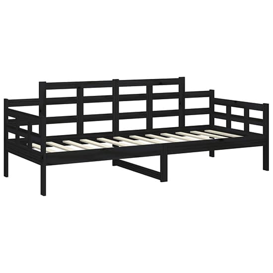 Elstan Solid Pine Wood Single Day Bed In Black Furniture in Fashion