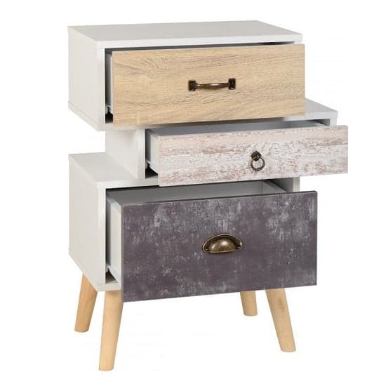 Noein Bedside Cabinet In White And Distressed Effect_2