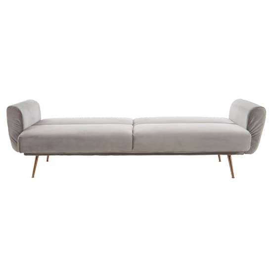 Eltanin Upholstered Velvet Sofa Bed With Gold Legs In Grey Furniture