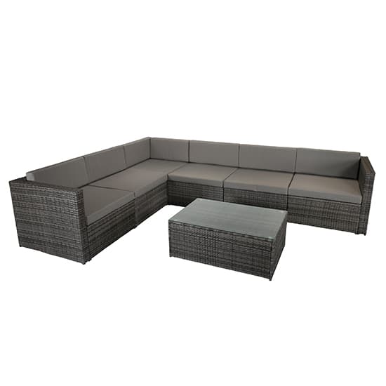 Elvan Modular Corner Sofa Set With Steel Frame In Mixed Grey_4