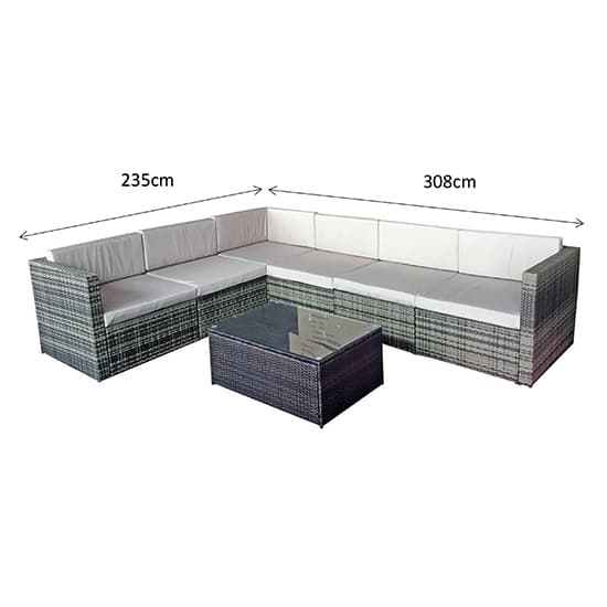 Elvan Modular Corner Sofa Set With Steel Frame In Mixed Grey_5