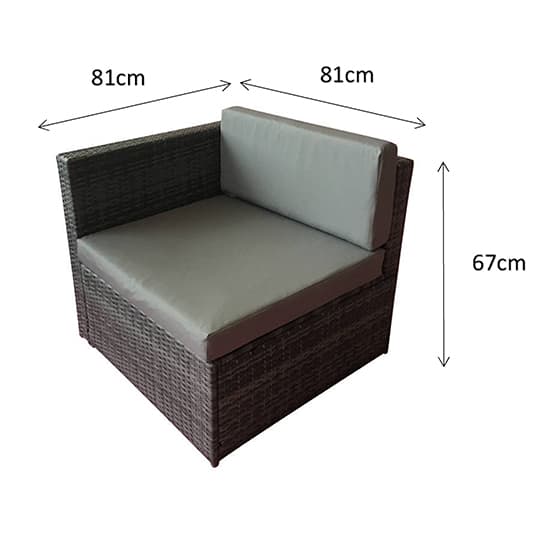 Elvan Modular Corner Sofa Set With Steel Frame In Mixed Grey_6