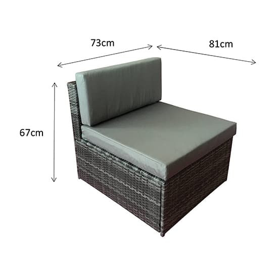 Elvan Modular Corner Sofa Set With Steel Frame In Mixed Grey_7