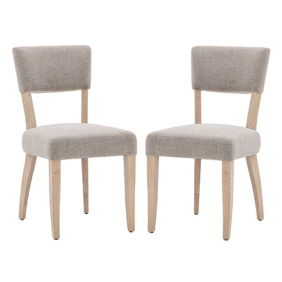 Elvira Grey Fabric Dining Chairs With Oak Legs In Pair_1