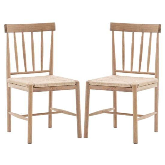 Elvira Natural Wooden Dining Chairs With Rope Seat In Pair_1