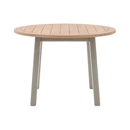Elvira Round Wooden Dining Table In Oak And Prairie_2