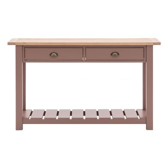 Elvira Wooden Console Table With 2 Drawers In Oak And Clay_2
