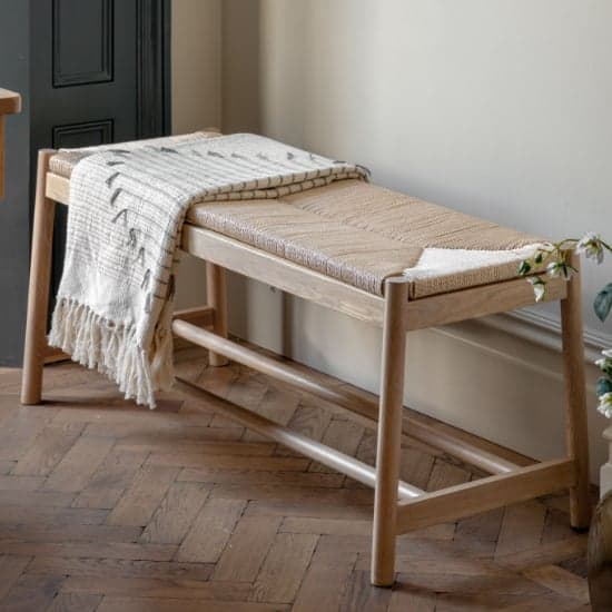 Elvira Wooden Dining Bench With Rope Seat In Natural_2