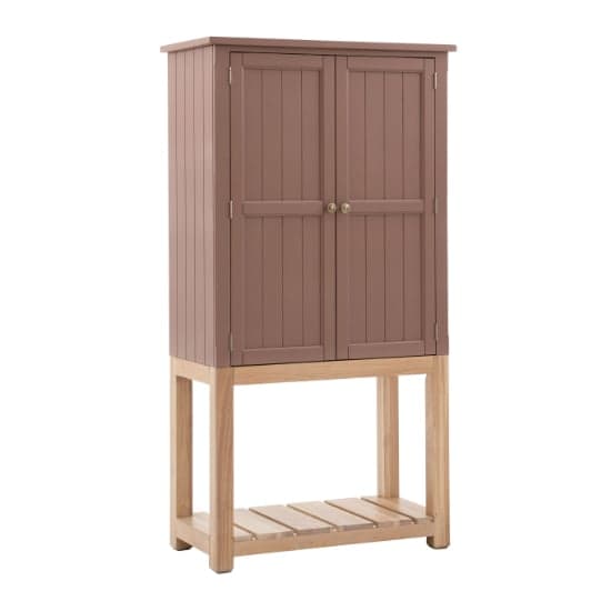 Elvira Wooden Drinks Cabinet In Oak And Clay_5