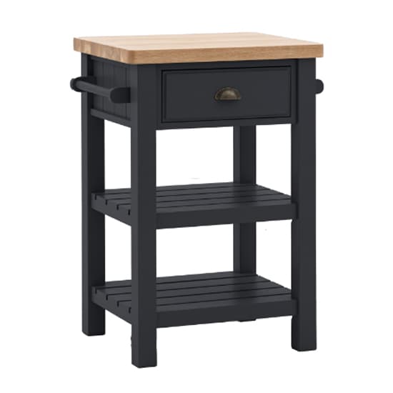 Elvira Wooden Side Table With 1 Drawer In Oak And Meteror_1