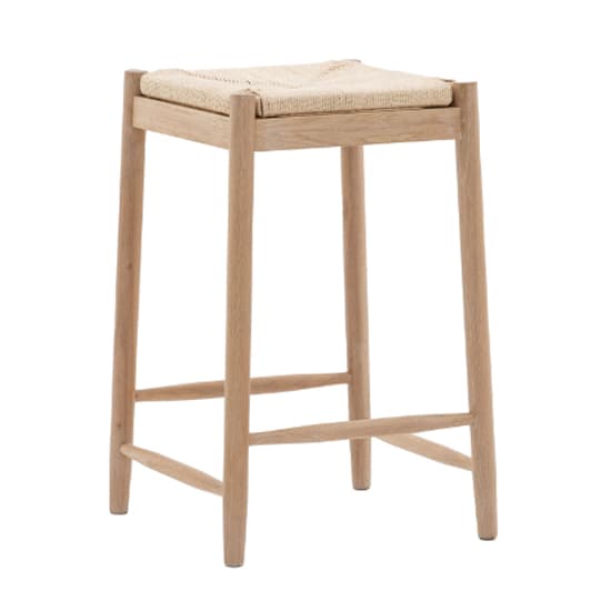 Elvira Wooden Stool With Rope Seat In Natural_2
