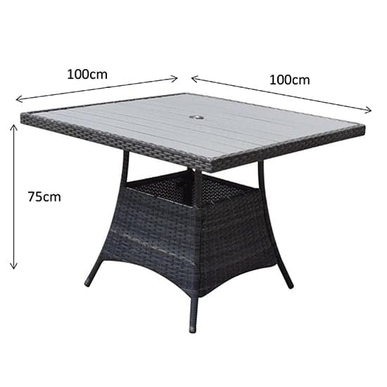 Elysia Square Wooden Top 100cm Dining Table In Mixed Grey_2