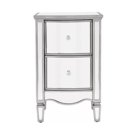 Elyssa Mirrored Bedside Cabinet With 2 Drawers In Silver_3